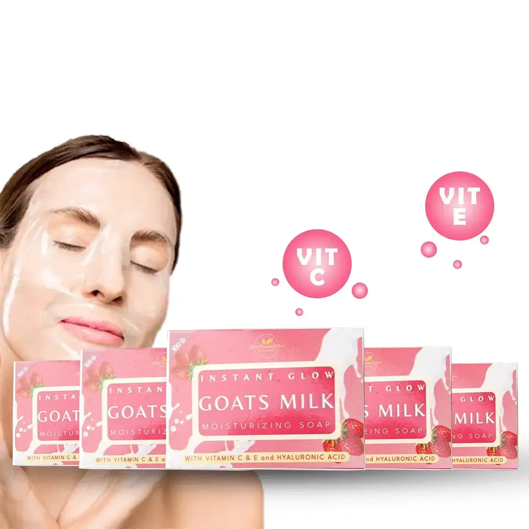 Pack of 5 Instant Glow Goat Milk Soap for Skin Whitening